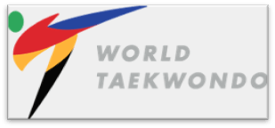 logo et drapeau de la fédération mondiale de taekwondo